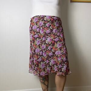 Tabloid plus size chiffon floral knee lenght skirt size 22W